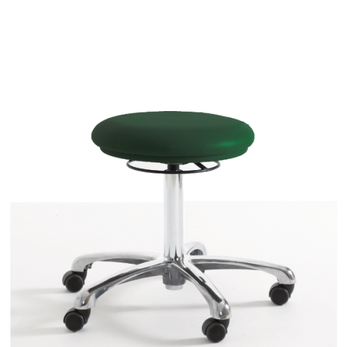 Laboratory Upholstered Chrome Stool
